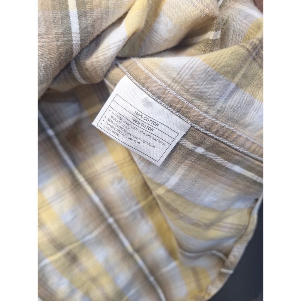 Ariat XLT Long Sleeve Yellow Plaid Work Western Rodeo Cowboy Chore - Picture 8 of 11